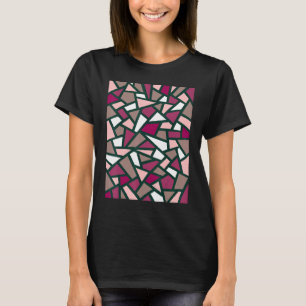 Black Geometric Abstract Pattern Roos Roze White 1 T-shirt