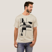 Black Geometric Gameboard MCM-geïnspireerd Abstrac T-shirt (Voorkant volledig)