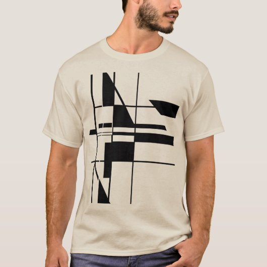 Black Geometric Gameboard MCM-geïnspireerd Abstrac T-shirt (Voorkant)