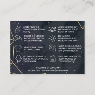 Black Geometric Gold Waxing Aftercare Card Visitekaartje