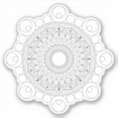 Black Geometric Mandala v2 Sticker (Voorkant)