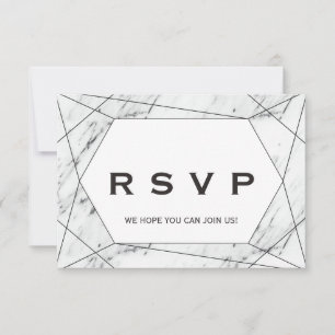Black Geometric Marble Song Request RSVP-kaart RSVP Kaartje