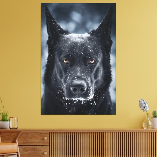 Black German Shepherd Canvas Afdruk (Insitu (Woonkamer))