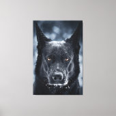 Black German Shepherd Canvas Afdruk (Voorkant)