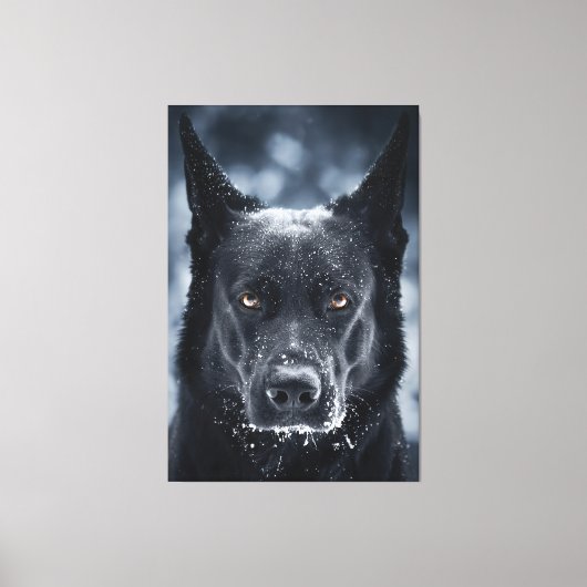 Black German Shepherd Canvas Afdruk (Voorkant)