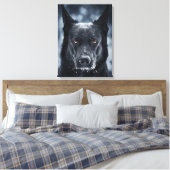Black German Shepherd Canvas Afdruk (Insitu (Slaapkamer))