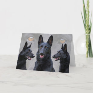 Black German Shepherd Collage Card Kaart