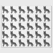 Black German Shepherd Cute Cartoon Dogs Cadeaupapier (Vlak)
