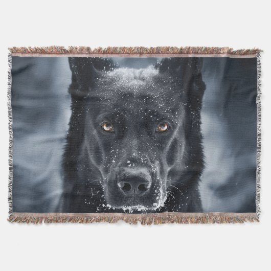Black German Shepherd Deken (Voorkant)