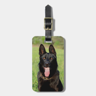 Black German Shepherd Dog - GSD Puppy Bagagelabel