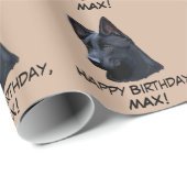 Black German Shepherd Dog Name Cadeaupapier (Rol Hoek)