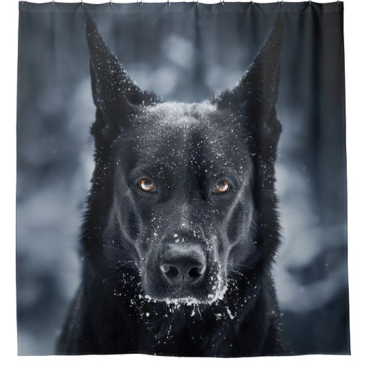 Black German Shepherd Douchegordijn (Voorkant)