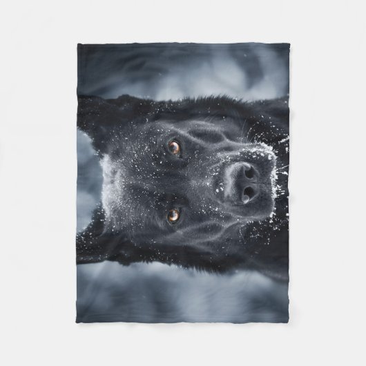 Black German Shepherd Fleece Deken (Voorkant)