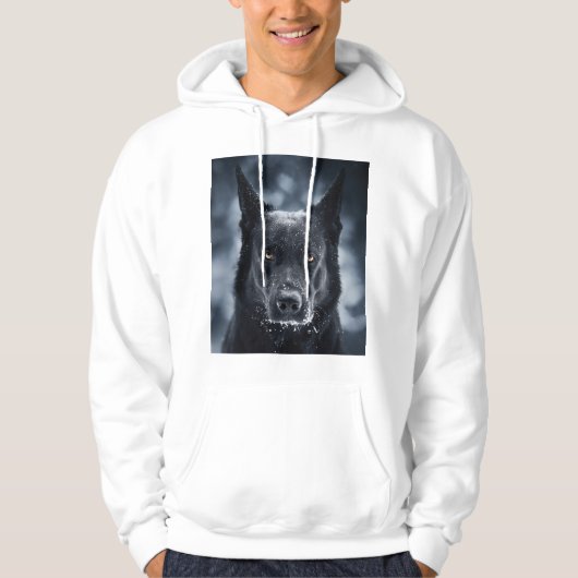 Black German Shepherd Hoodie (Voorkant)