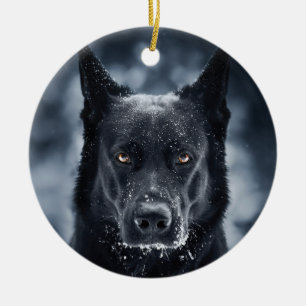 Black German Shepherd Keramisch Ornament
