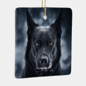 Black German Shepherd Keramisch Ornament (Rechts)