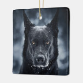 Black German Shepherd Keramisch Ornament (Links)