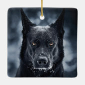 Black German Shepherd Keramisch Ornament (Achterkant)