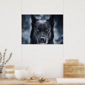 Black German Shepherd Poster (Keuken)