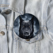 Black German Shepherd Ronde Button 4,0 Cm (In situ)