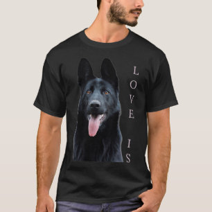 Black German Shepherd Shepard Dog Mam Dad Love T-shirt