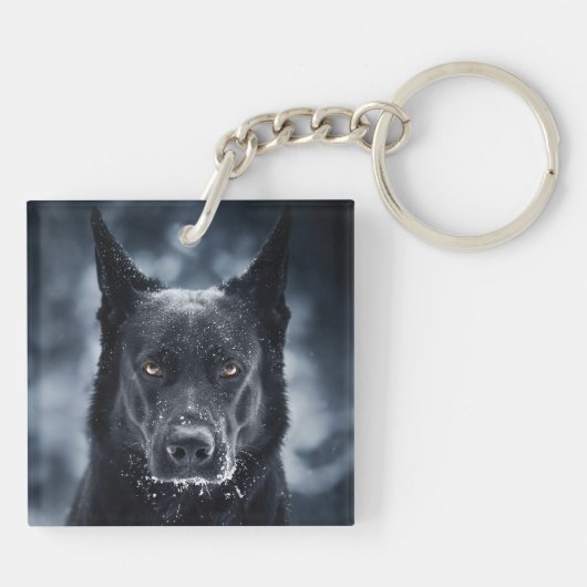 Black German Shepherd Sleutelhanger (Achterkant)