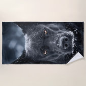 Black German Shepherd Strandlaken (Voorkant)