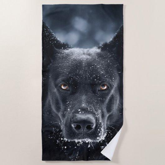 Black German Shepherd Strandlaken (Voorkant)
