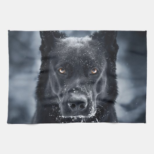 Black German Shepherd Theedoek (Horizontaal)