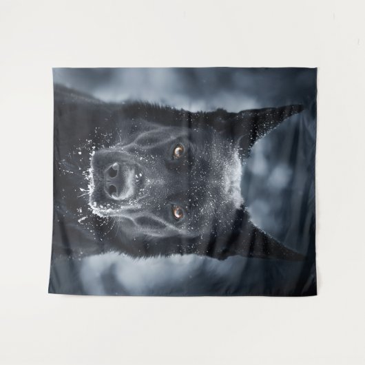 Black German Shepherd Wandkleed (Voorkant (horizontaal))