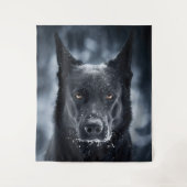 Black German Shepherd Wandkleed (Voorkant)