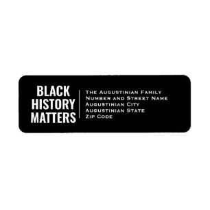 BLACK GESCHIEDENIS BHM Return Address Etiket