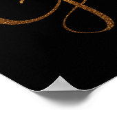 Black GET IT GIRL Gold Glitter Script Typografie Poster (Hoek)