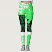 Black Get Lucky Clover St Patrick Leggings (Voorkant)