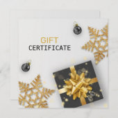 Black Gift Gold Snowflake-kerstcadeaukaart (Voorkant / Achterkant)