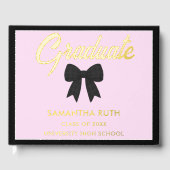 Black Gingham Bow Graduation Party (Recto)