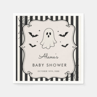 Black Gingham Ghost Halloween Servet