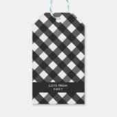 Black Gingham Gift Label Cadeaulabel (Voorkant)