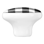 Black Gingham Keramische Knop (Zijkant)