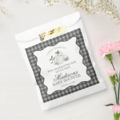 Black Gingham Little Boo Ghost Baby Shower Dessert Bedankzakje (Gezegeld)