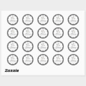 Black Gingham Little Boo Ghost Baby shower Seal Ronde Sticker (Vel)