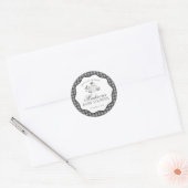 Black Gingham Little Boo Ghost Baby shower Seal Ronde Sticker (Envelop)