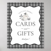 Black Gingham Little Boo Ghost Kaarten & Geschenke Poster (Voorkant)