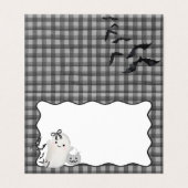 Black Gingham Little Boo Ghost Party Opgevouwen Ka Kaart (Buitenkant ongevouwen)