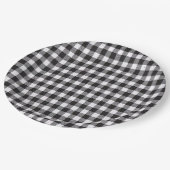 Black Gingham Papieren Bordje (Gekanteld)