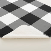 Black Gingham Pattern Sherpa Deken (3/4)