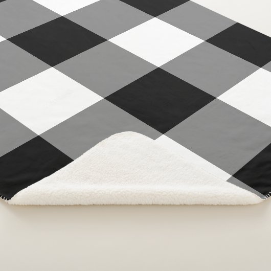 Black Gingham Pattern Sherpa Deken (3/4)