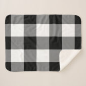 Black Gingham Pattern Sherpa Deken (Voorkant (horizontaal))
