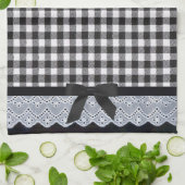 Black Gingham Theedoek (Gevouwen)