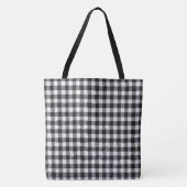 Black Gingham Tote Bag (Voorkant)
